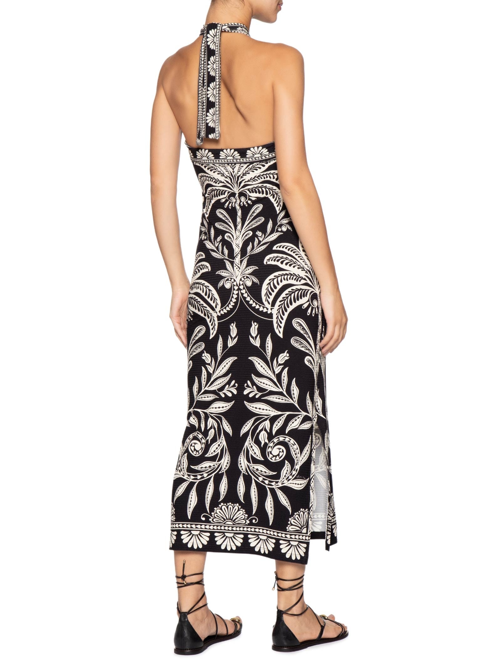 Vestido Midi Coqueiro Sereno Preto Farm