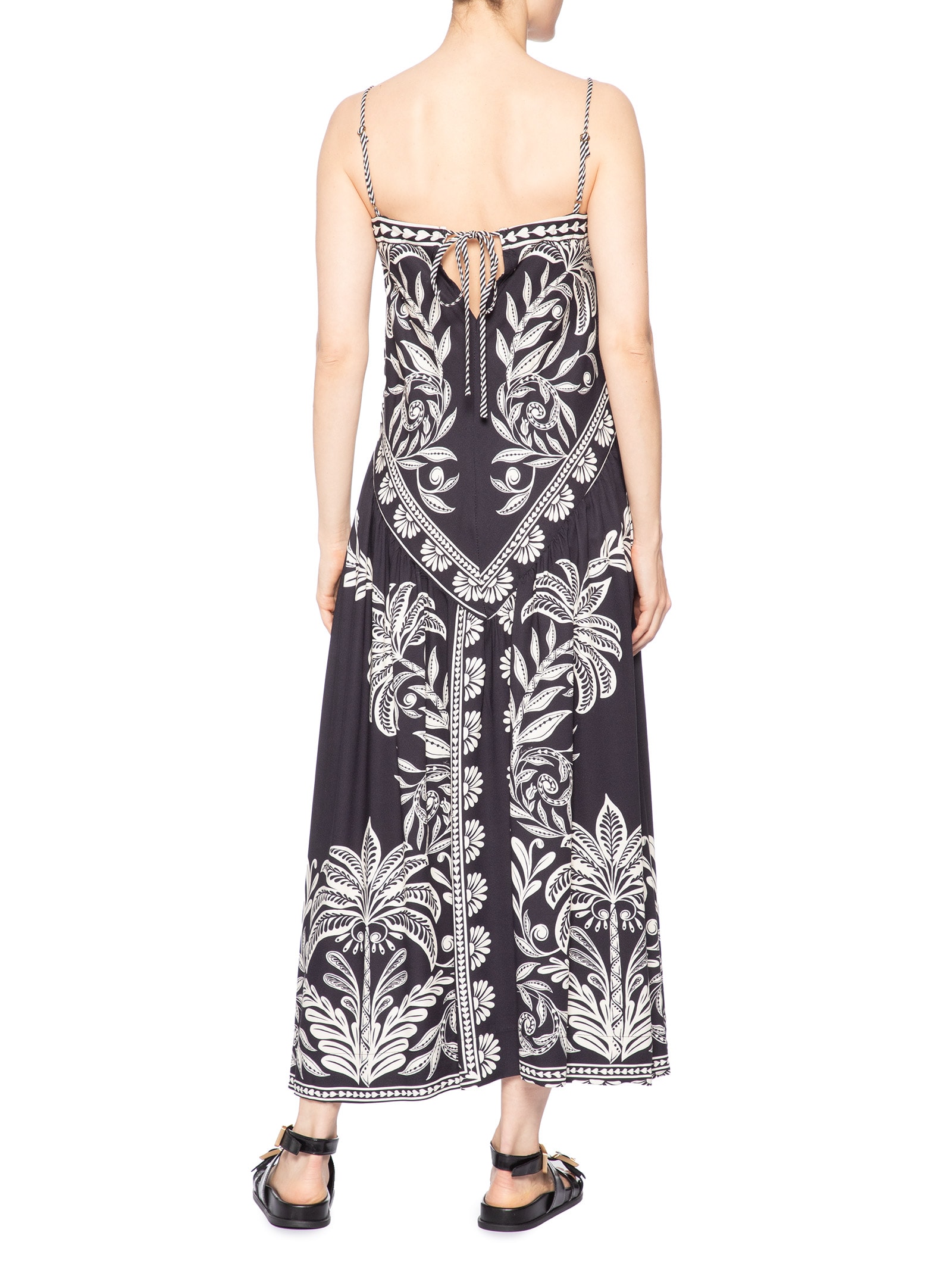 Vestido Midi Coqueiro Sereno Preto Farm