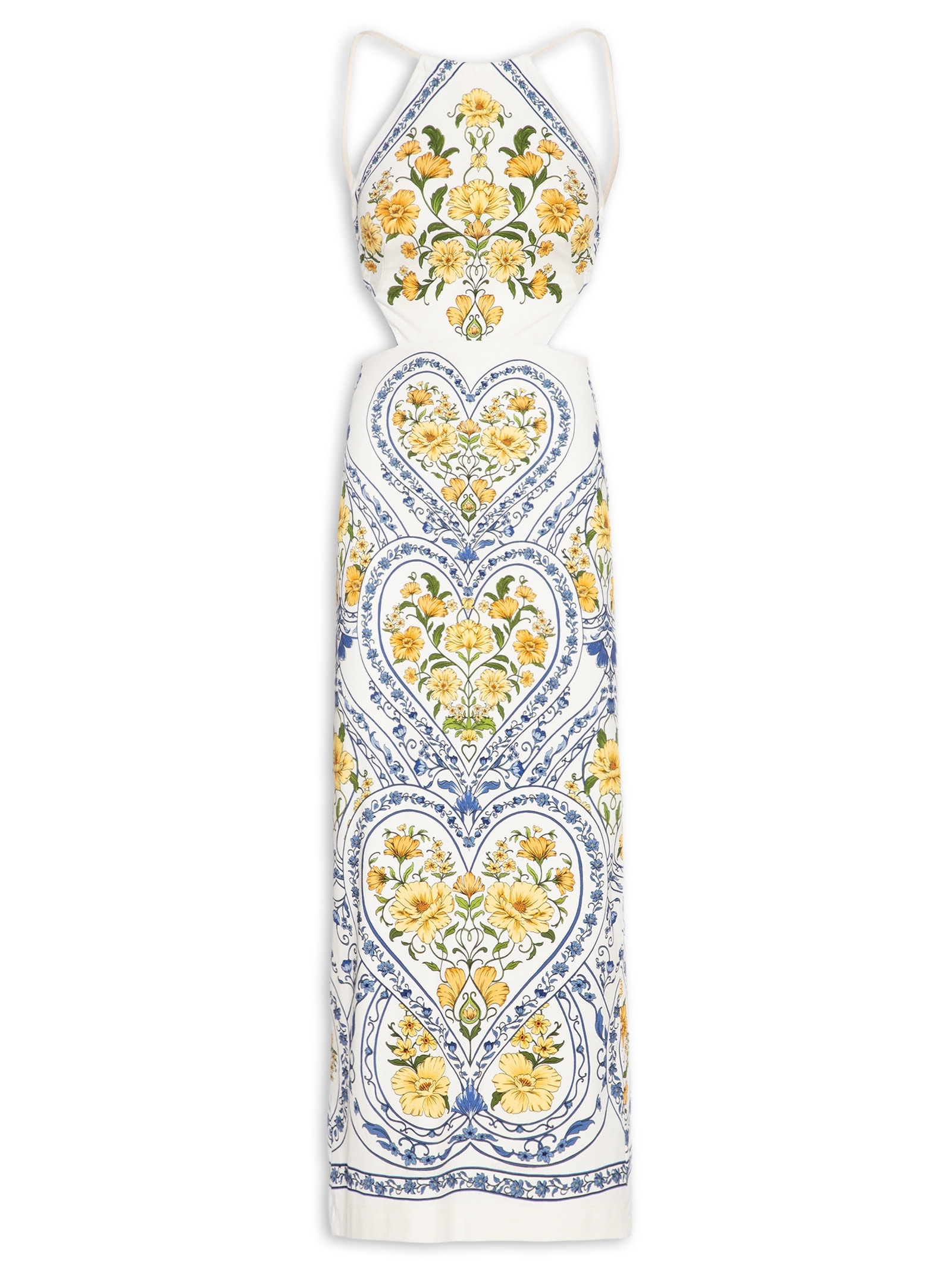 Vestido Midi Coração Boho – Azul Farm