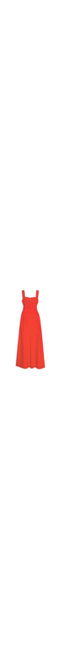 Vestido Midi Corset Franzidos - Vermelho