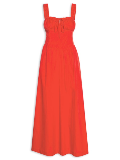 Vestido Midi Corset Franzidos – Vermelho