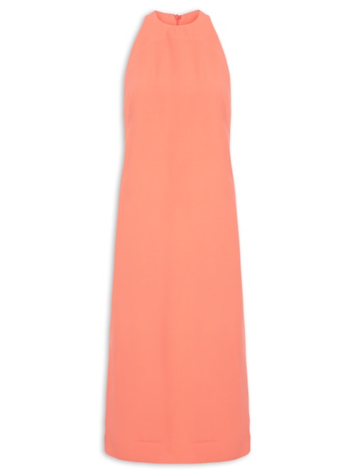 Vestido Midi Crepe Coral Camelia – Laranja