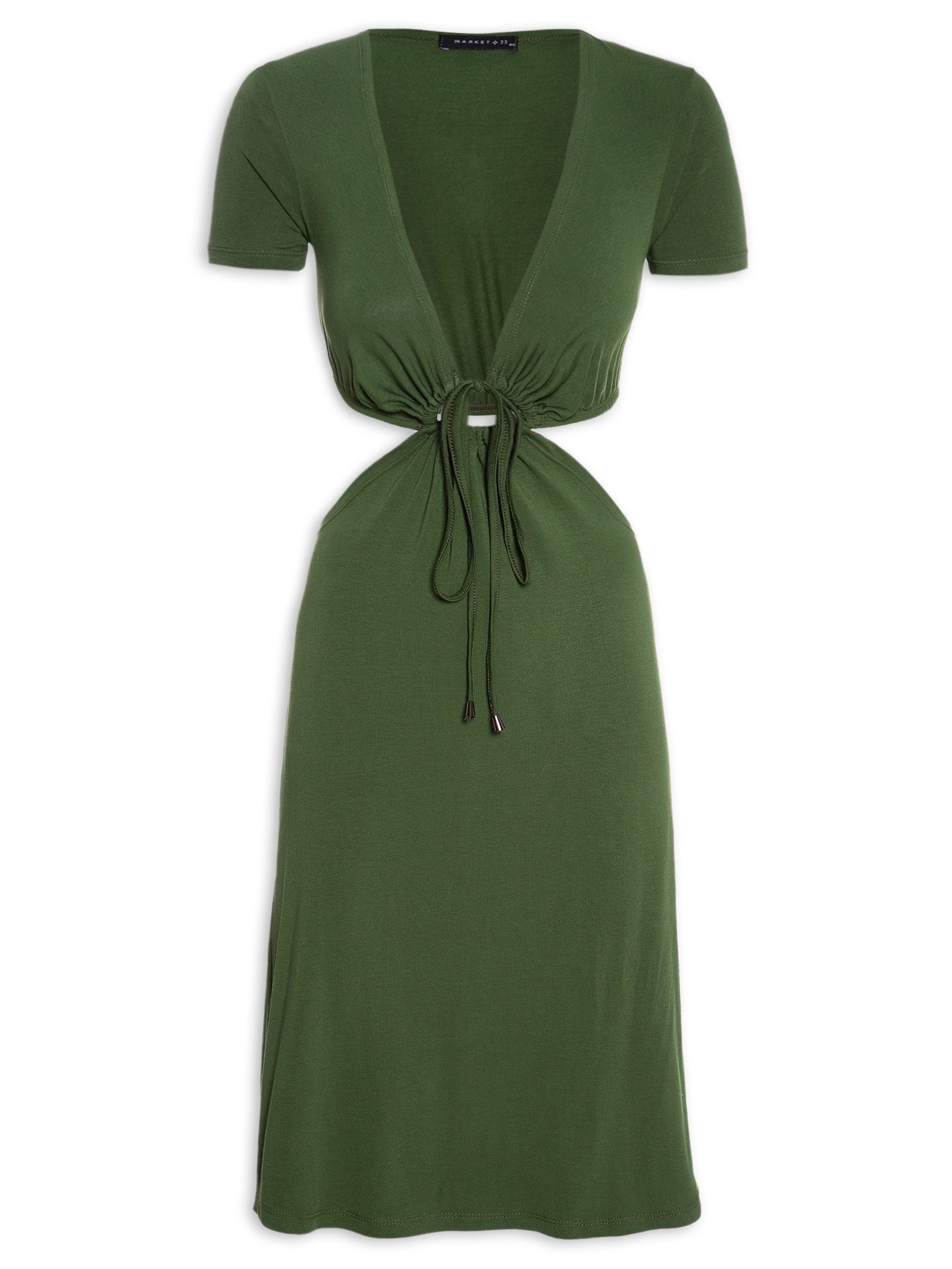 Vestido Midi Cross Neck Verde Market 33