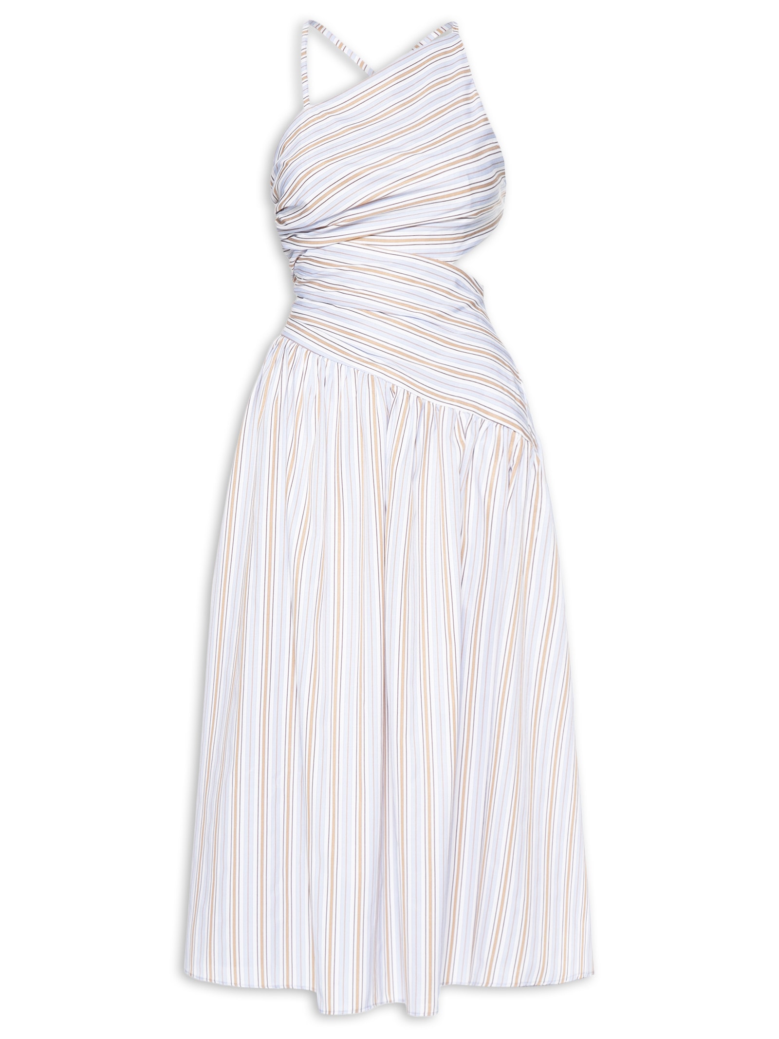 Vestido Midi Cut Out Listrado Azul '2Essential