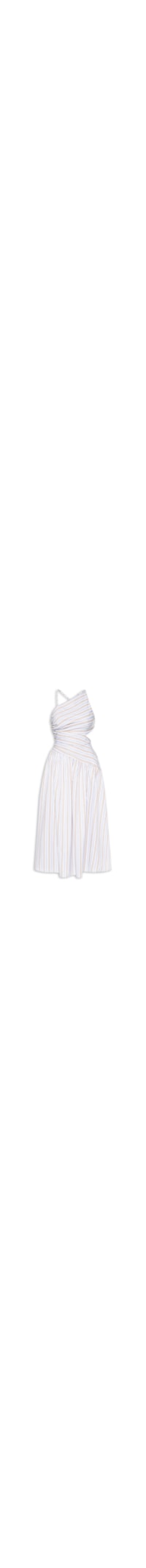 Vestido Midi Cut Out Listrado - Azul