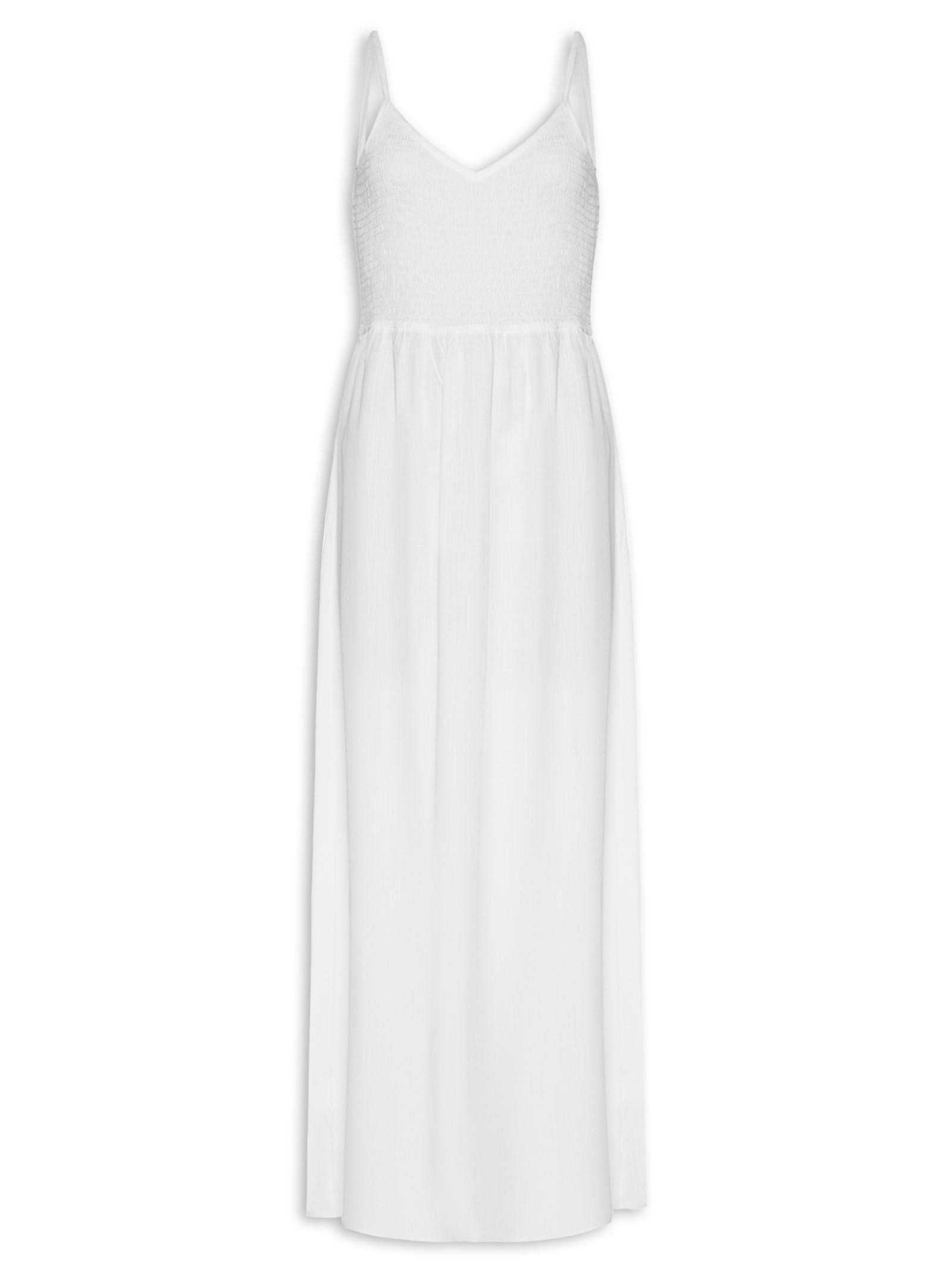 Vestido Midi De Alça Branco Basiq