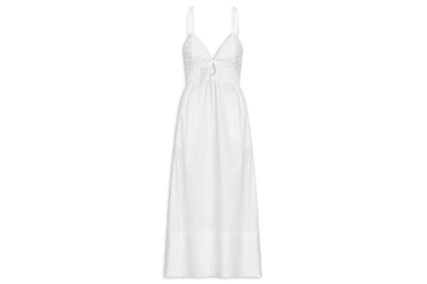Vestido Midi De Algodão - Branco