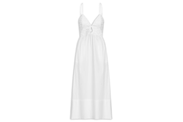 Vestido Midi De Algodão - Branco