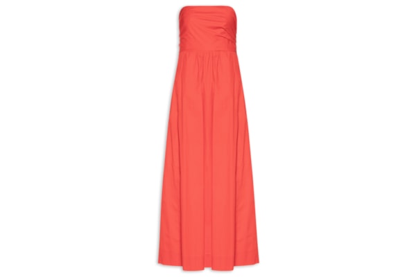 Vestido Midi De Algodão - Vermelho