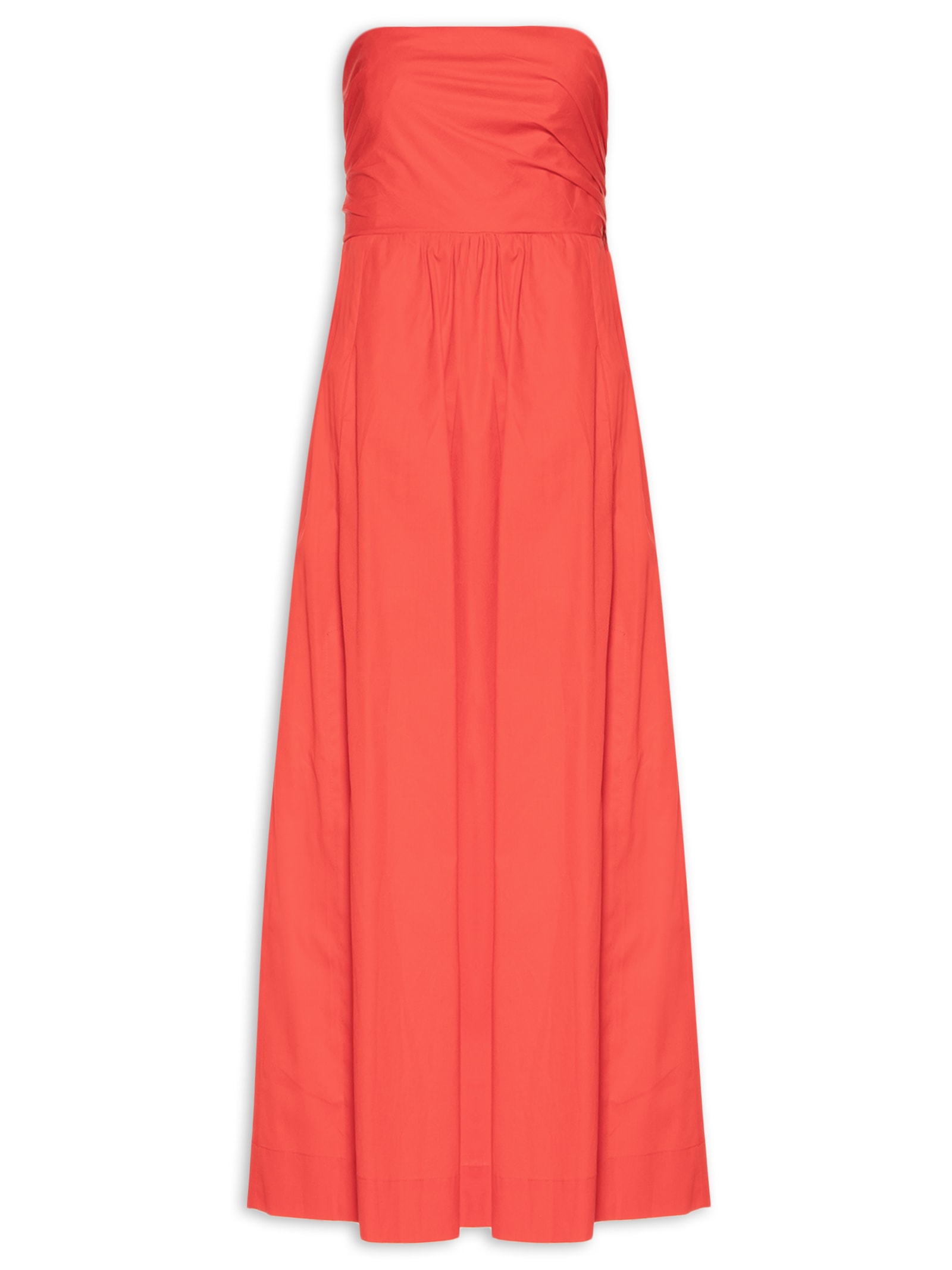 Vestido Midi De Algodão Vermelho Animale