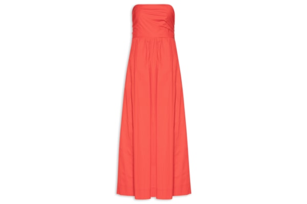 Vestido Midi De Algodão - Vermelho