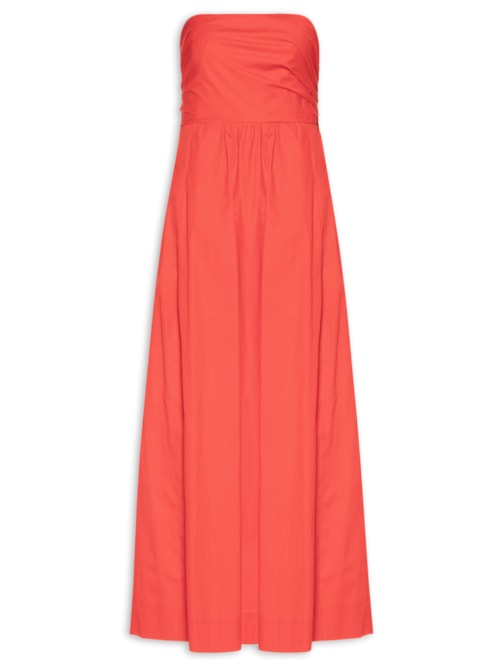 Vestido Midi De Algodão – Vermelho