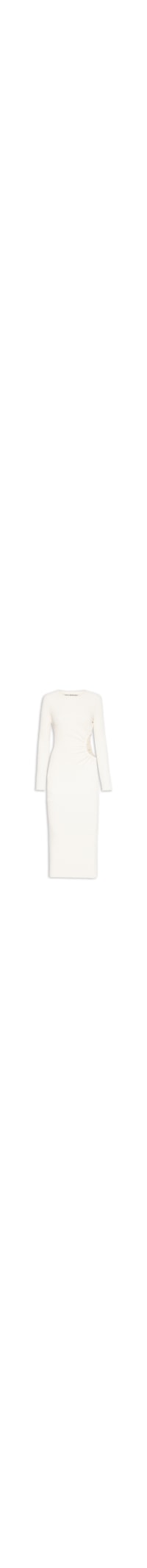 Vestido Midi de Malha Texturizada – Off White