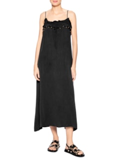 Vestido Midi Decote Babado - Preto by MARIA FILÓ