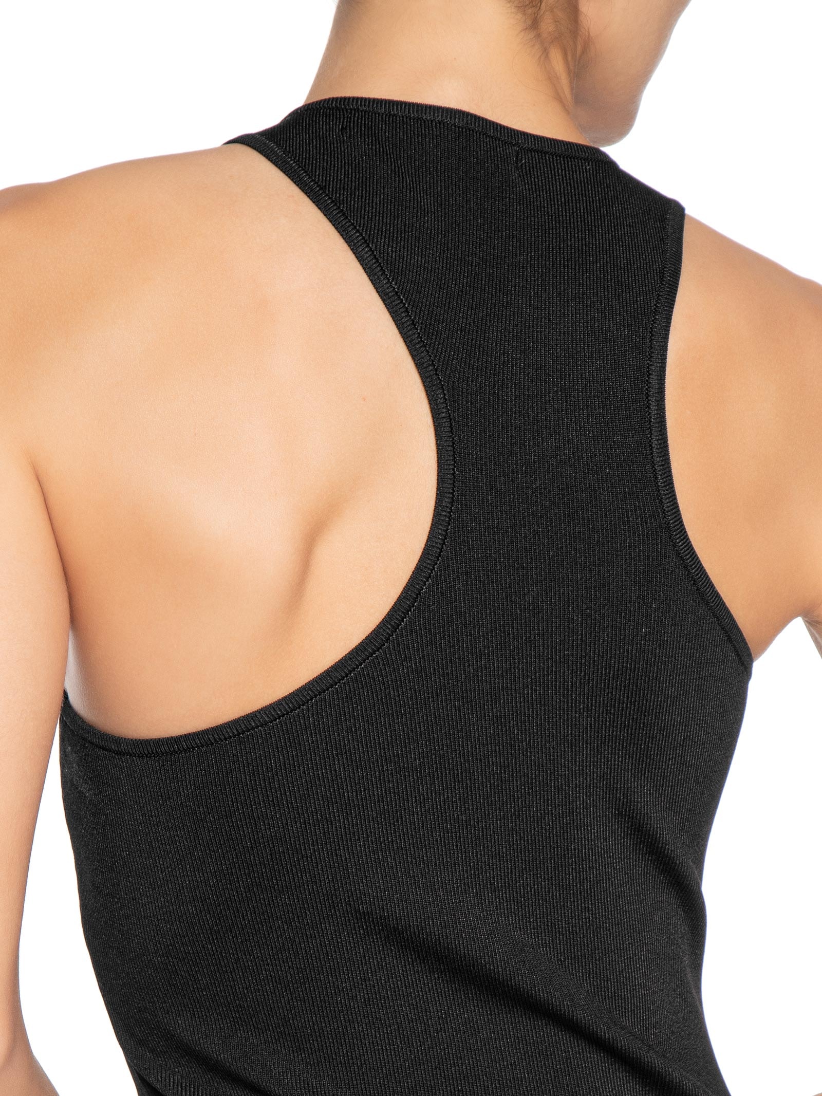 Vestido Midi Decote Costas Assimétrico Preto Animale