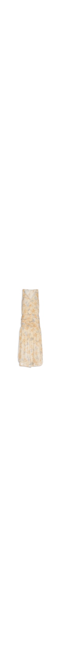 Vestido Midi Decote Estampa Flora - Bege