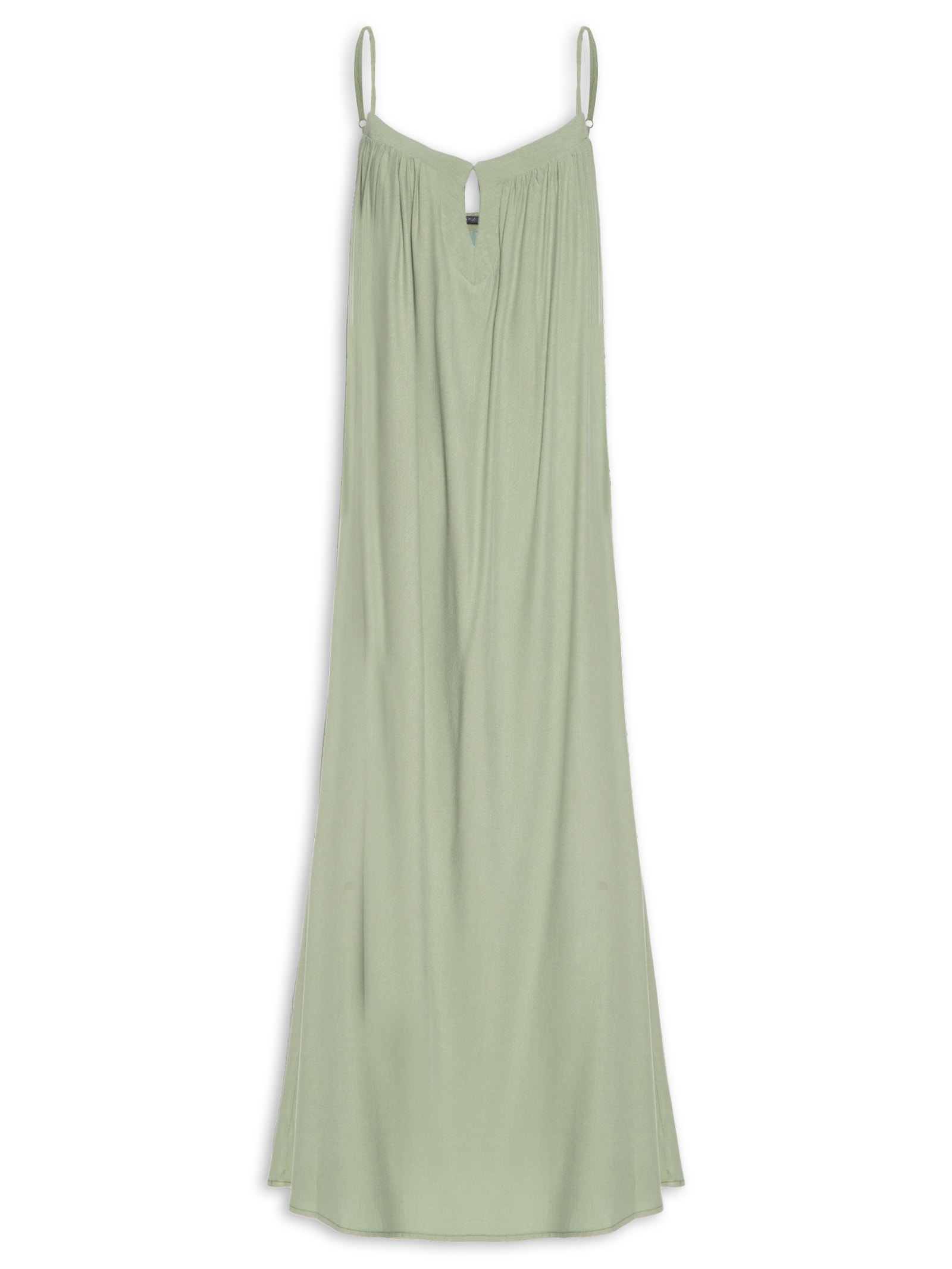 Vestido Midi Decote Gota Verde Maria Filó