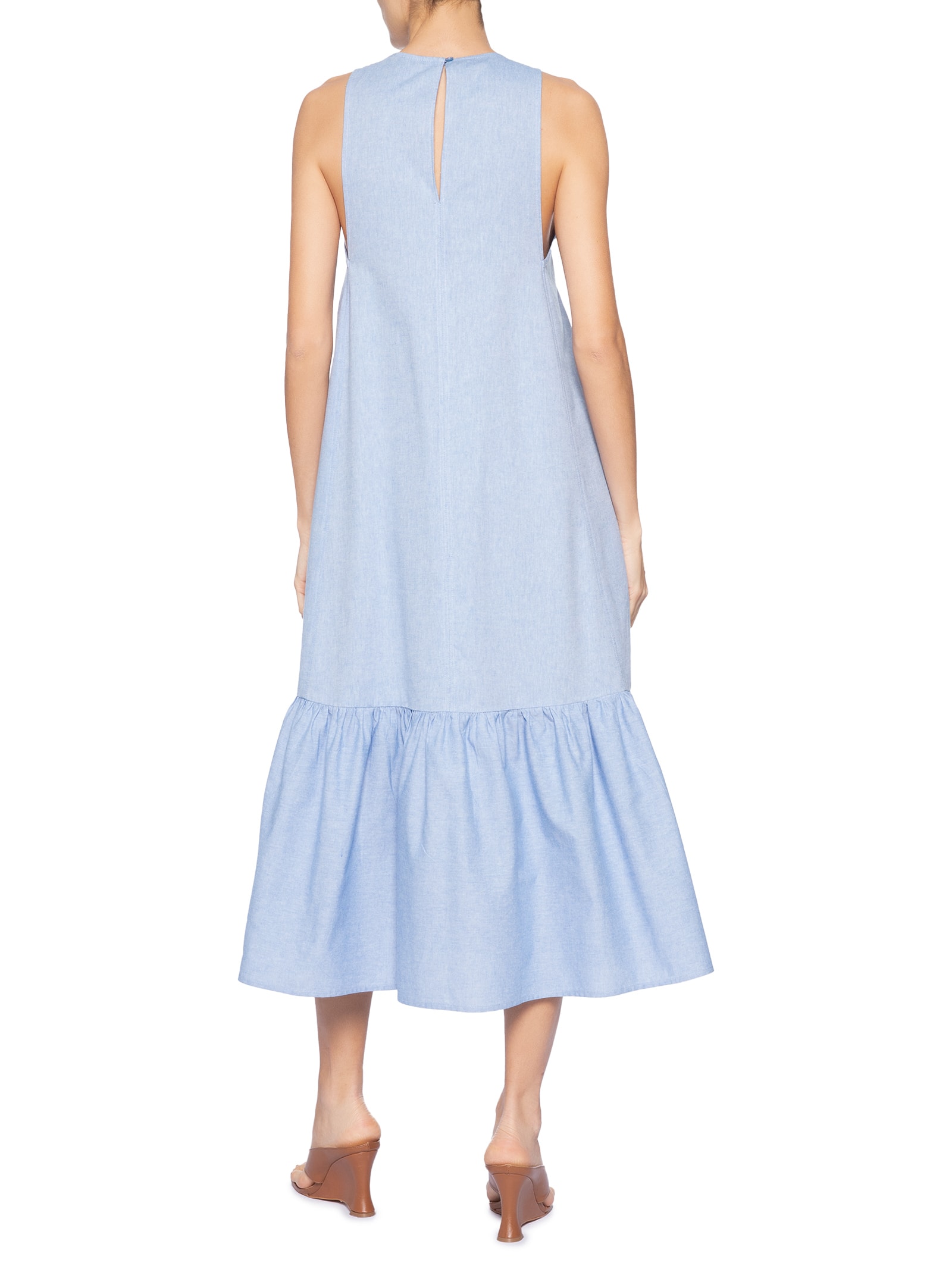 Vestido Midi Decote Halter Azul Animale
