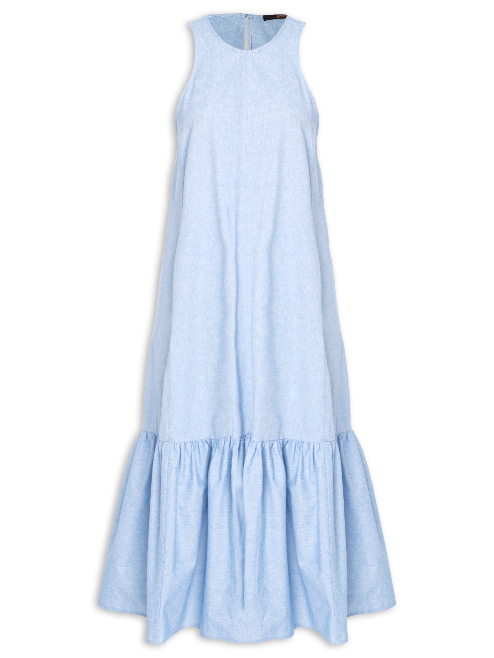 Vestido Midi Decote Halter – Azul Animale