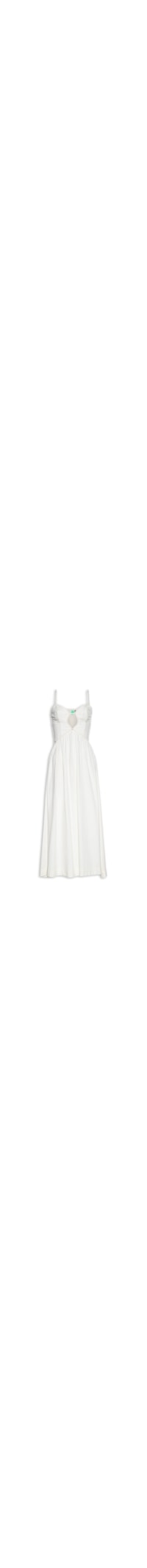 Vestido Midi Decote Irregular - Branco