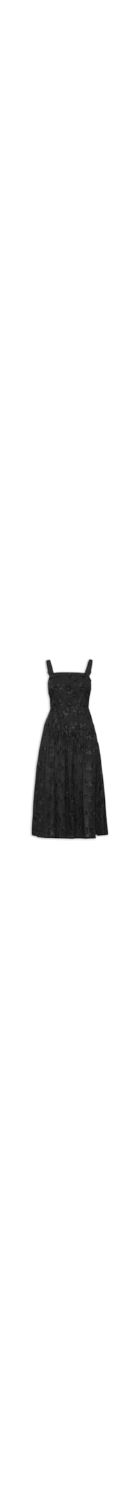 Vestido Midi Decote Reto - Preto