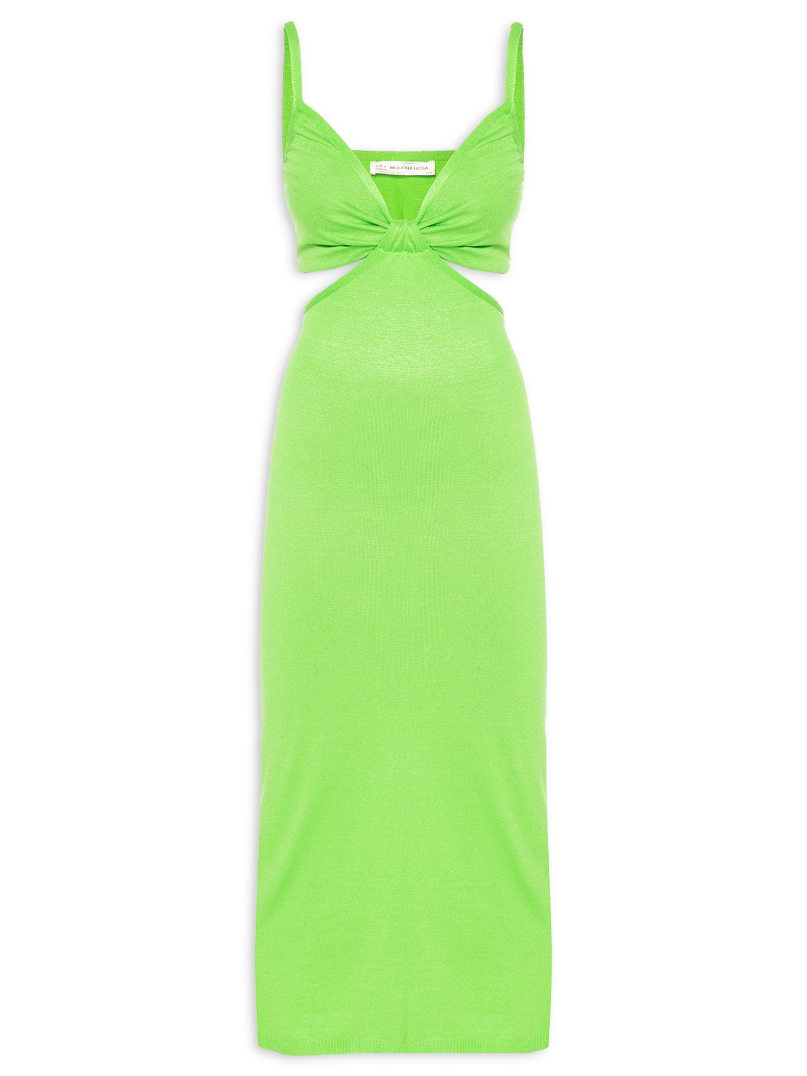 Vestido Midi Decote Torção Tricot Verde  Morena Rosa