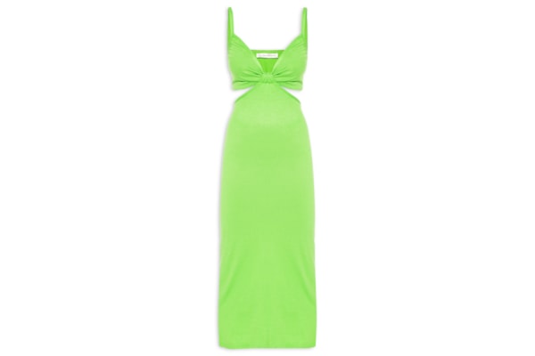 Vestido Midi Decote Torção Tricot - Verde 