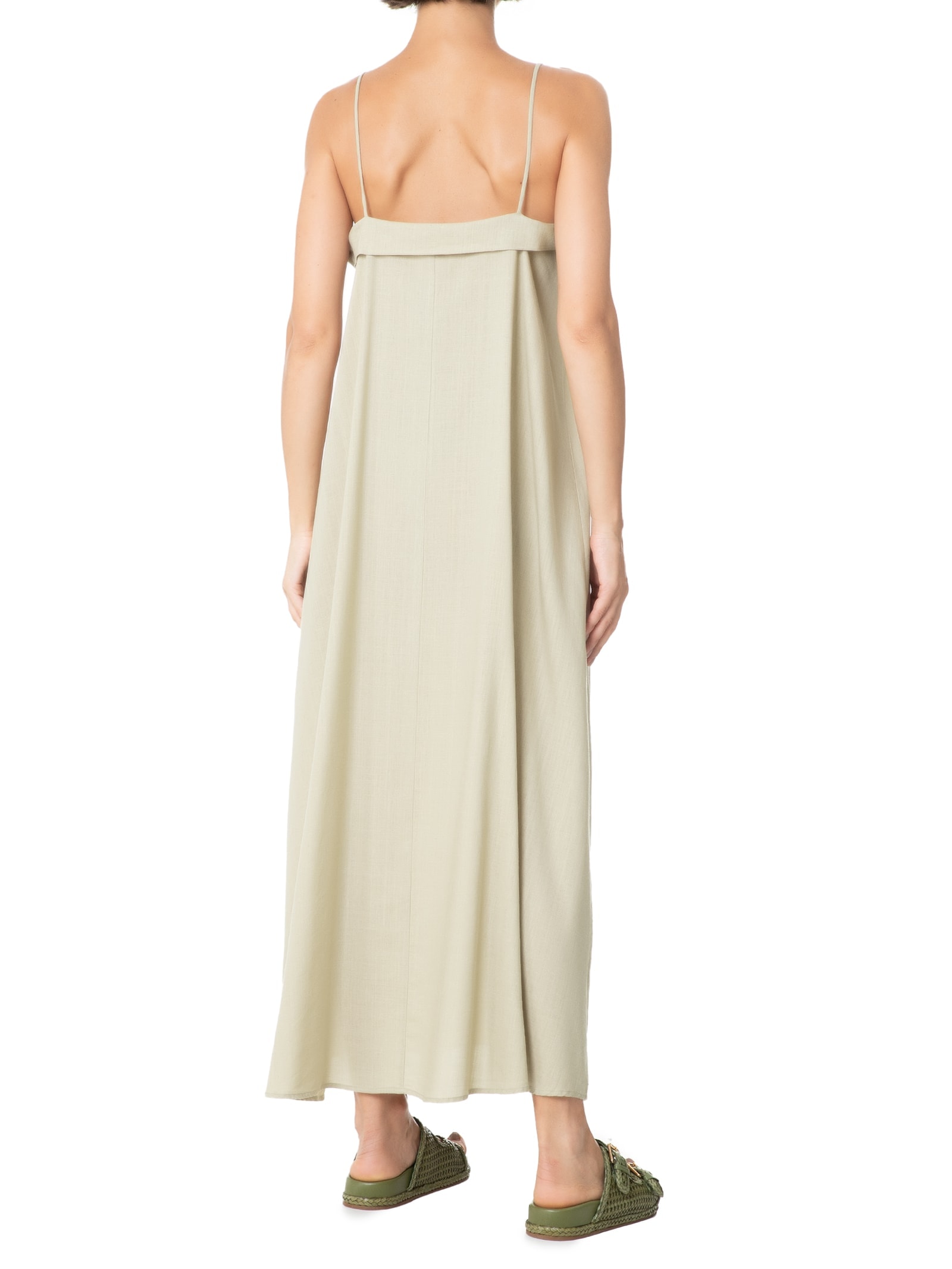 Vestido Midi Decote V Bege Hering