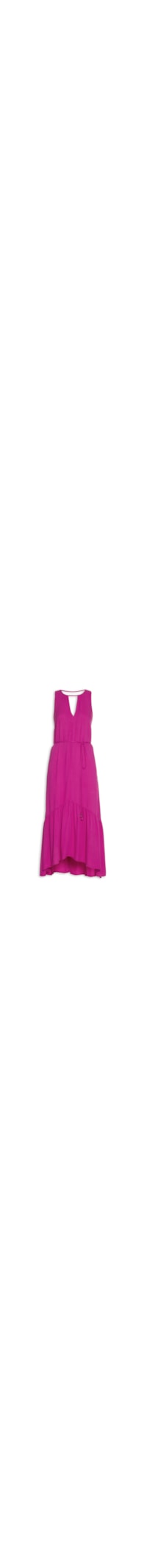 Vestido Midi Decote V - Rosa