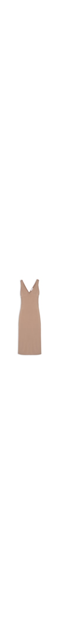 Vestido Midi Detalhe Em Metal - Bege