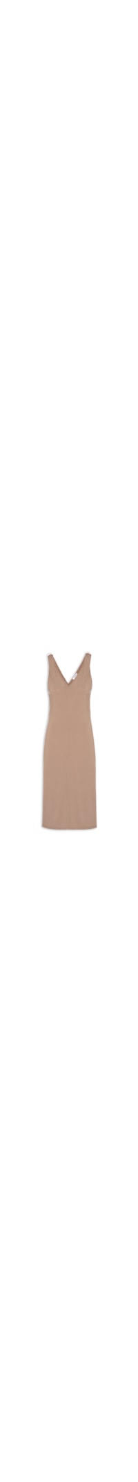 Vestido Midi Detalhe Em Metal - Bege