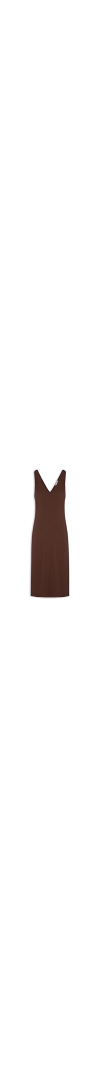 Vestido Midi Detalhe Em Metal - Marrom