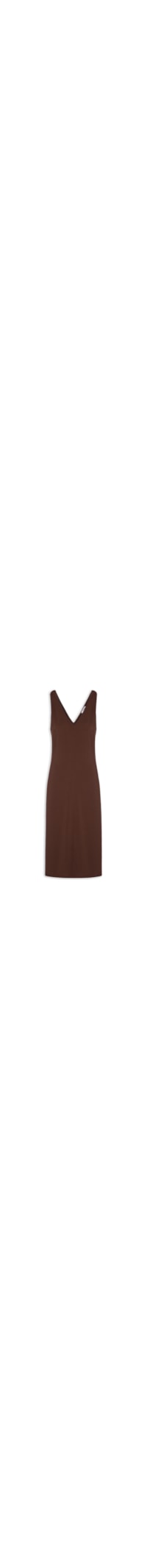 Vestido Midi Detalhe Em Metal - Marrom