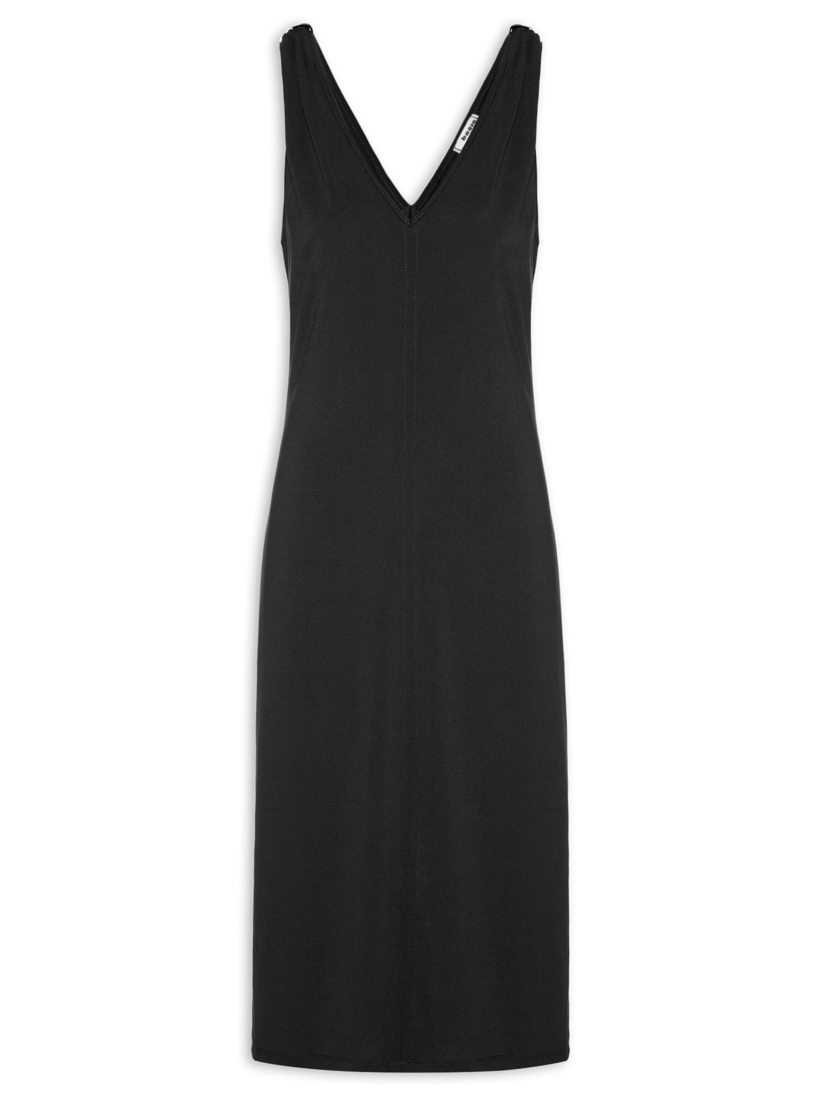 Vestido Midi Detalhe Em Metal Preto Basiq