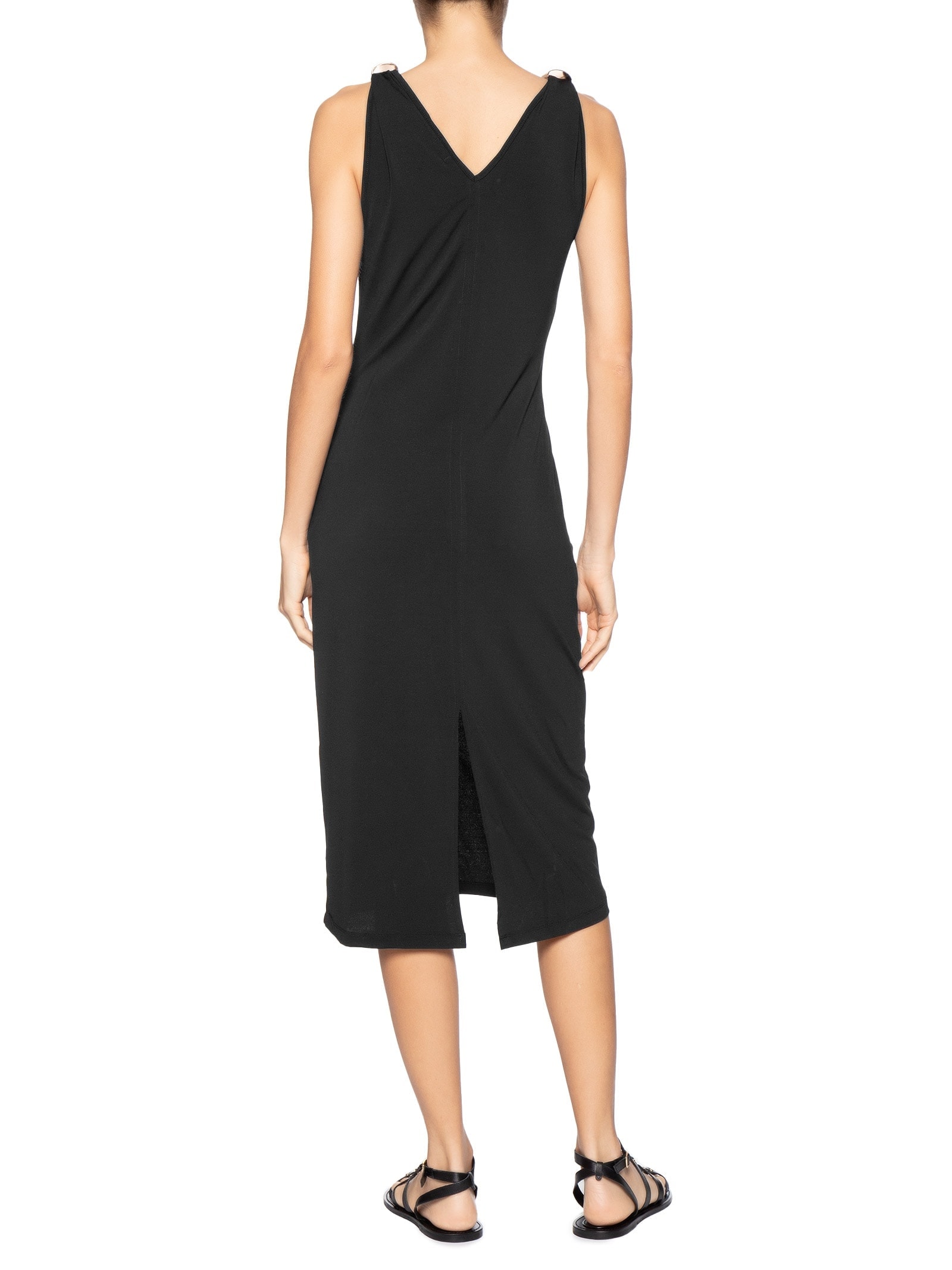 Vestido Midi Detalhe Em Metal Preto Basiq
