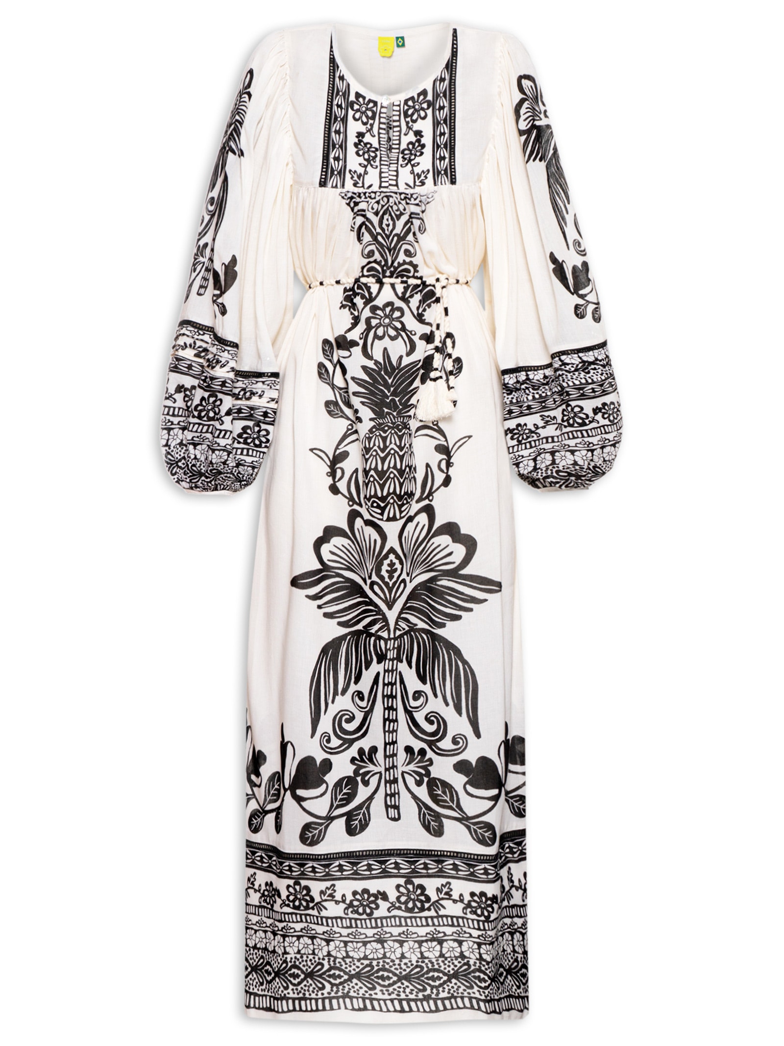 Vestido Midi Doce Caminho Off White Farm