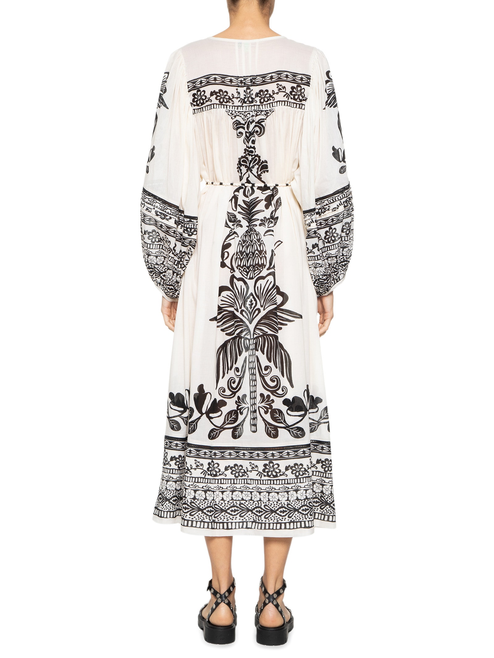 Vestido Midi Doce Caminho Off White Farm