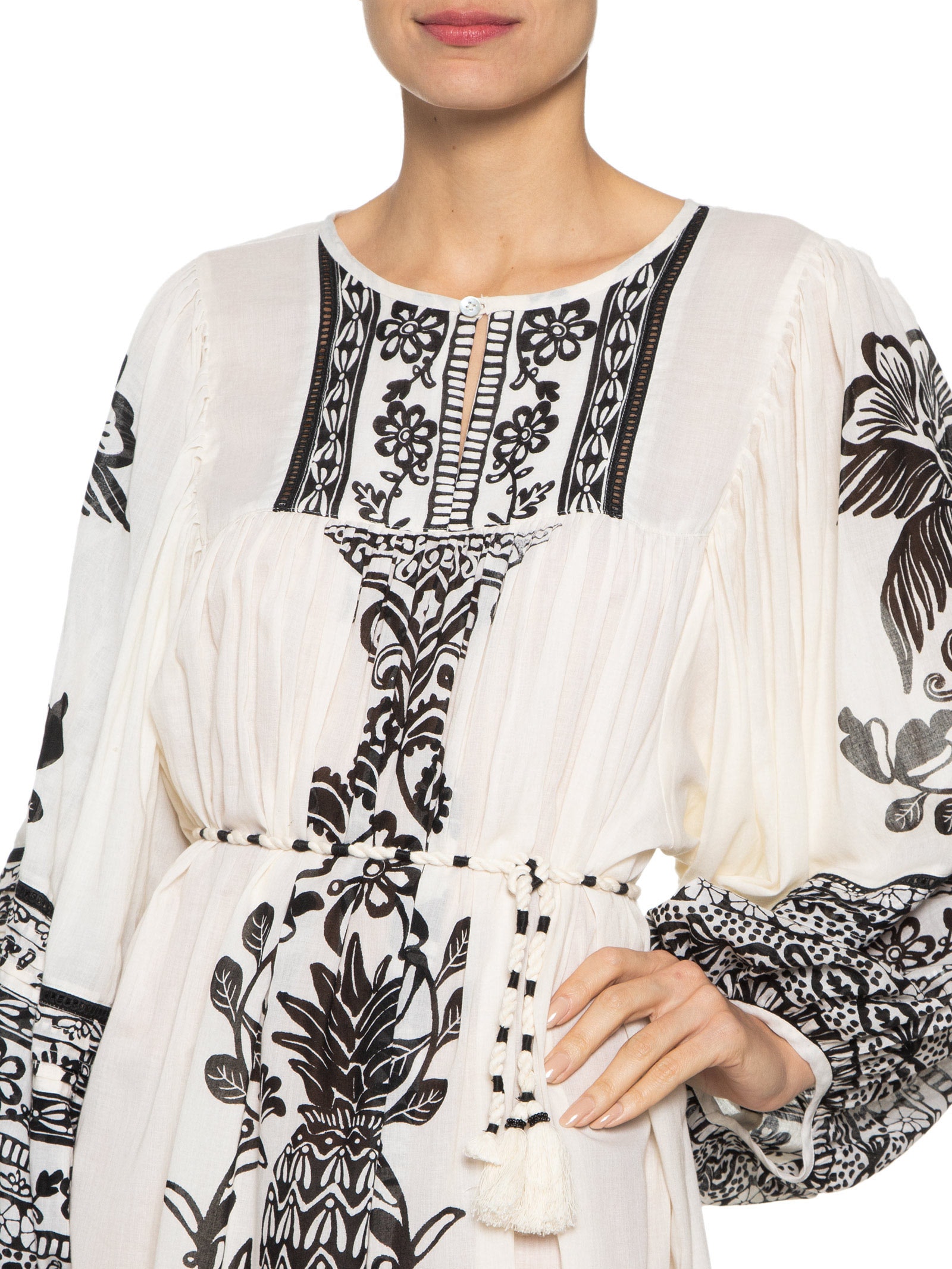 Vestido Midi Doce Caminho Off White Farm