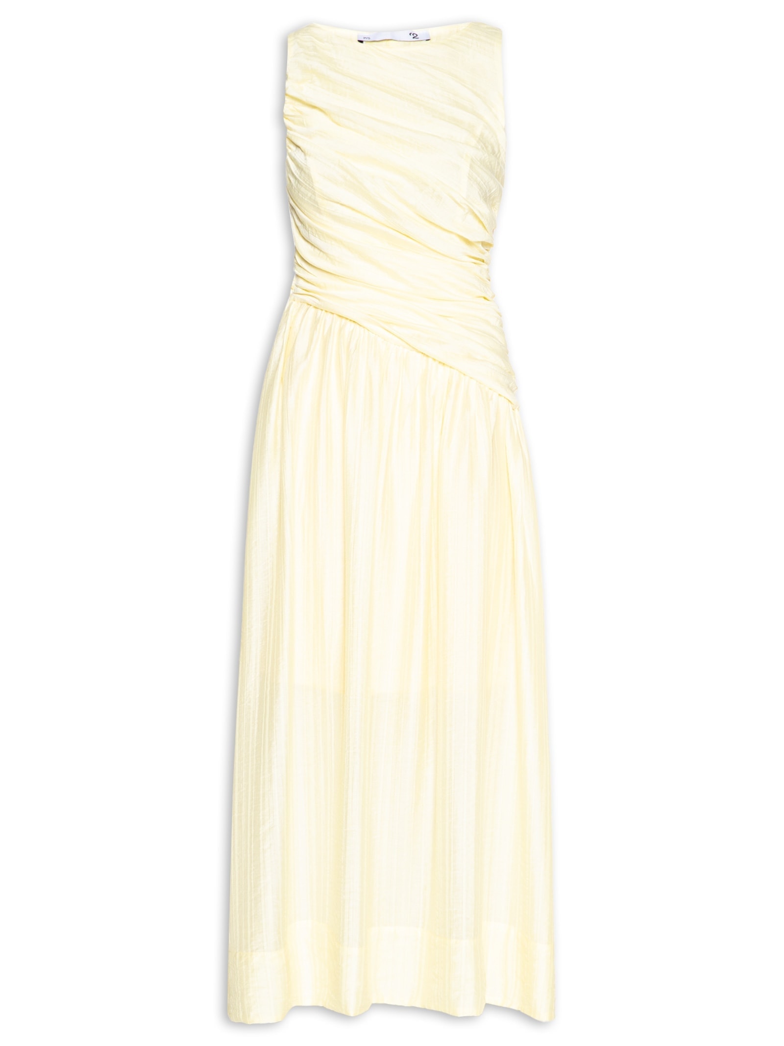 Vestido Midi Drapeado Amarelo '2Essential