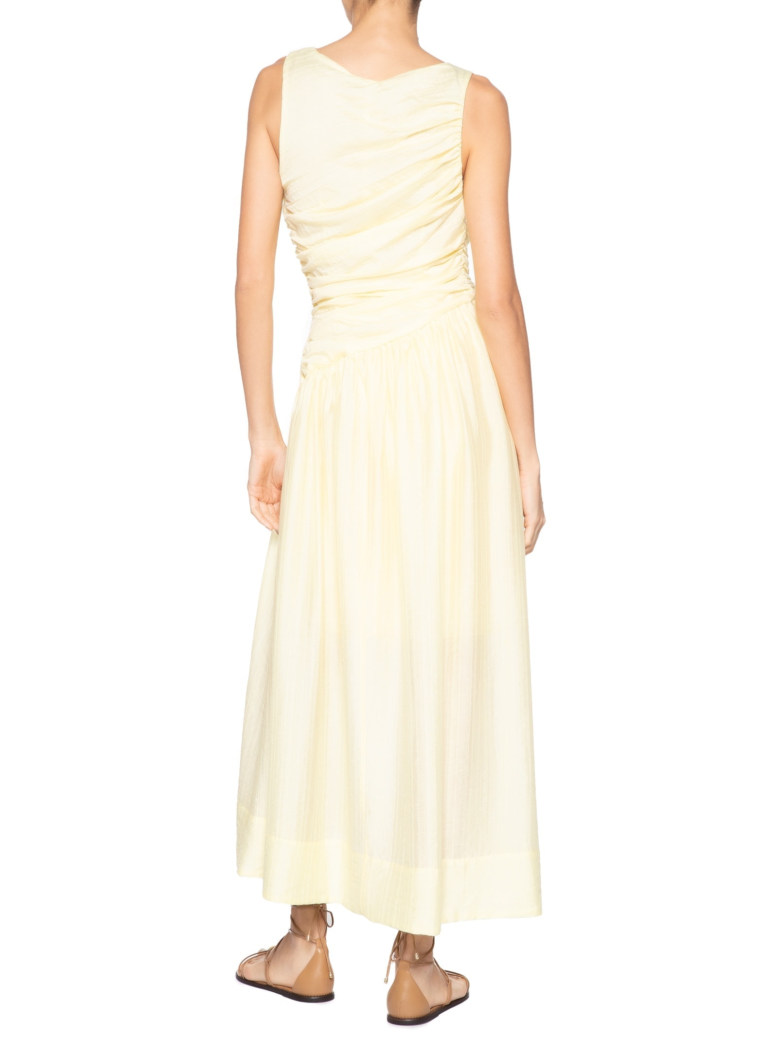 Vestido Midi Drapeado Amarelo '2Essential