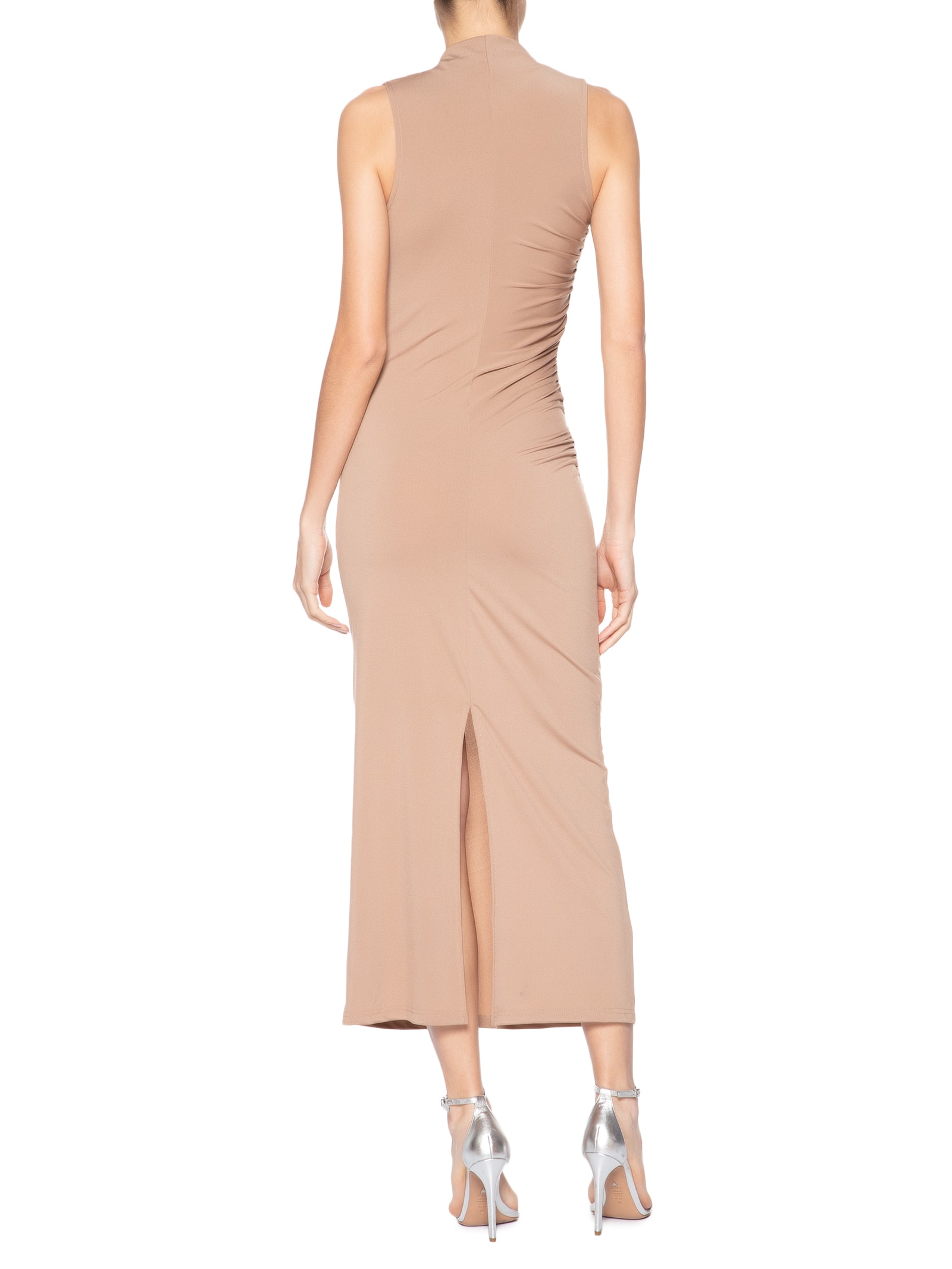 Vestido Midi Drapeado Bege Market 33