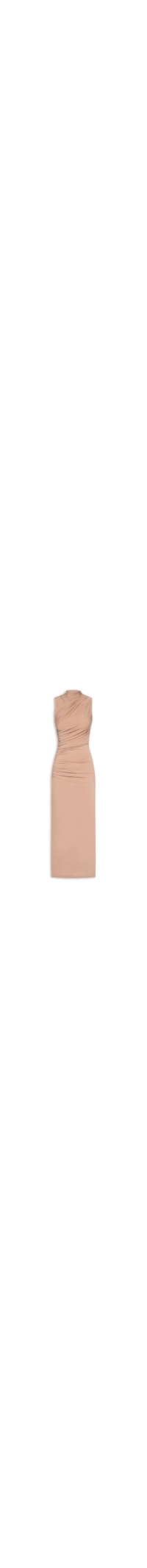 Vestido Midi Drapeado - Bege