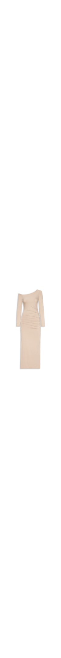 Vestido Midi Drapeado - Bege