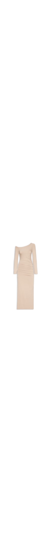 Vestido Midi Drapeado - Bege