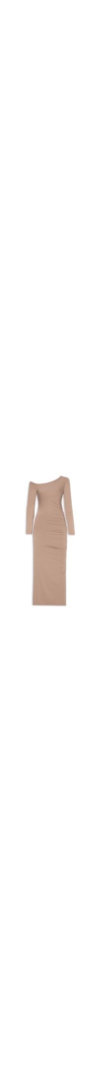 Vestido Midi Drapeado - Marrom