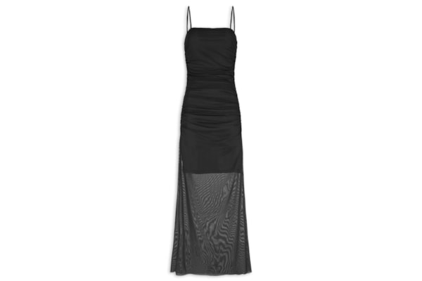 Vestido Midi Drapeado - Preto