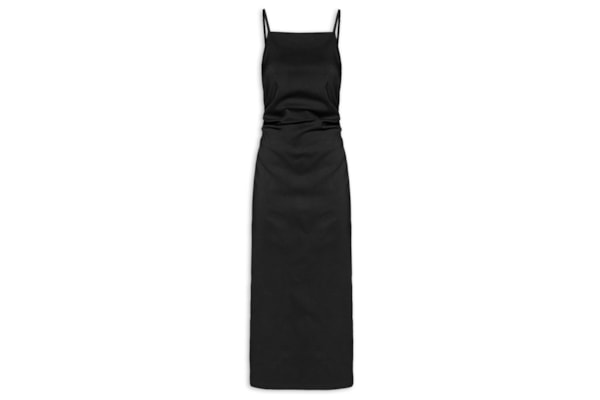 Vestido Midi Drapeado - Preto