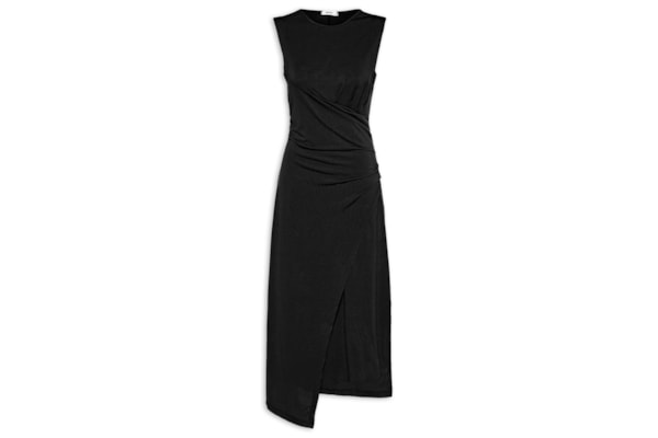 Vestido Midi Drapeado - Preto