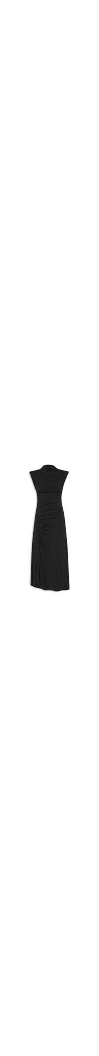 Vestido Midi Drapeado - Preto