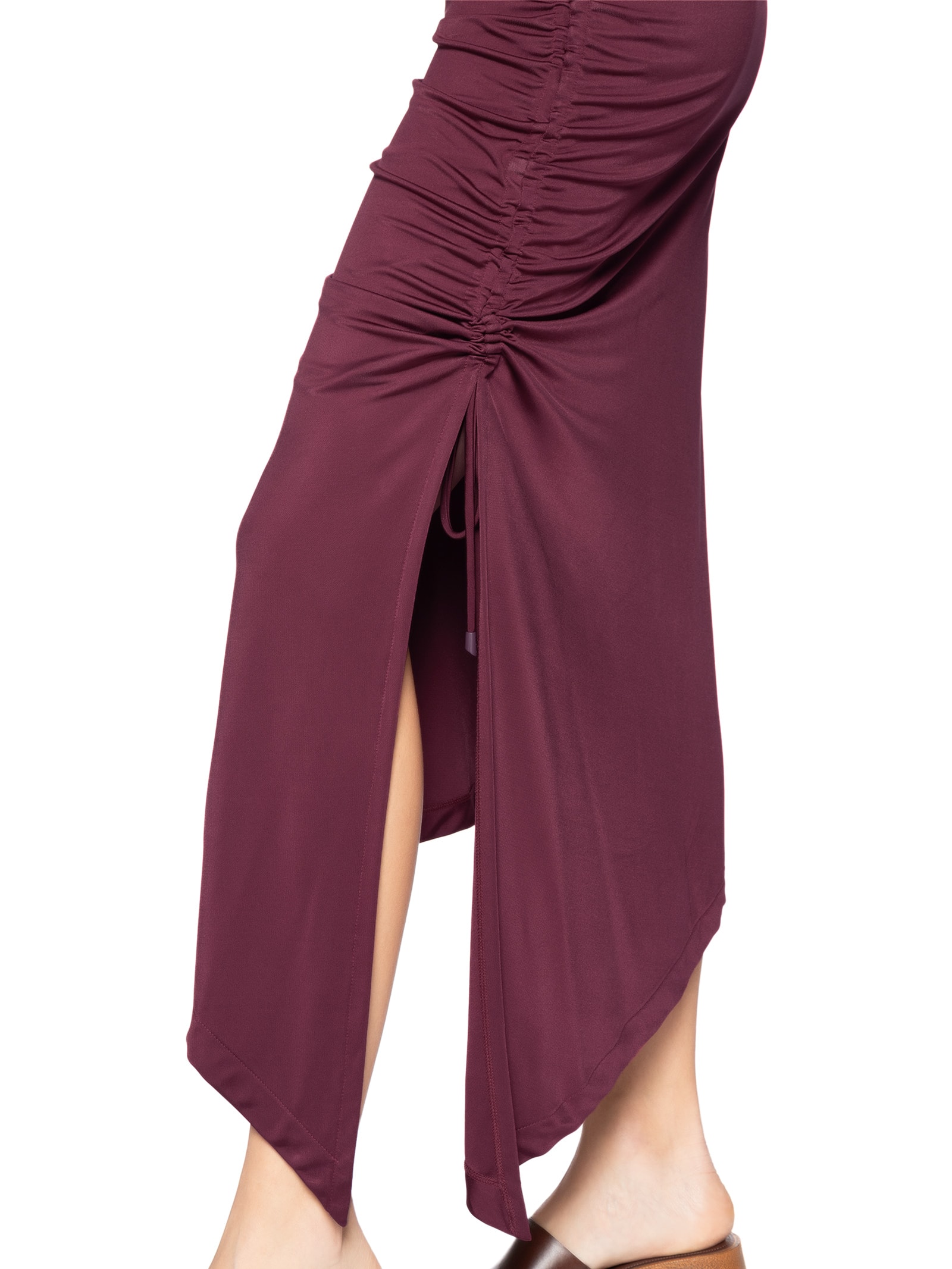 Vestido Midi Drapeado Roxo Farm